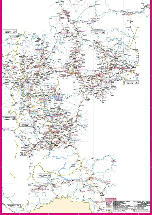 Карта Красноярского края. Автовокзалы, справочные телефоны