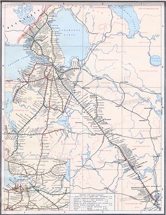 Схема Октябрьской железной дороги