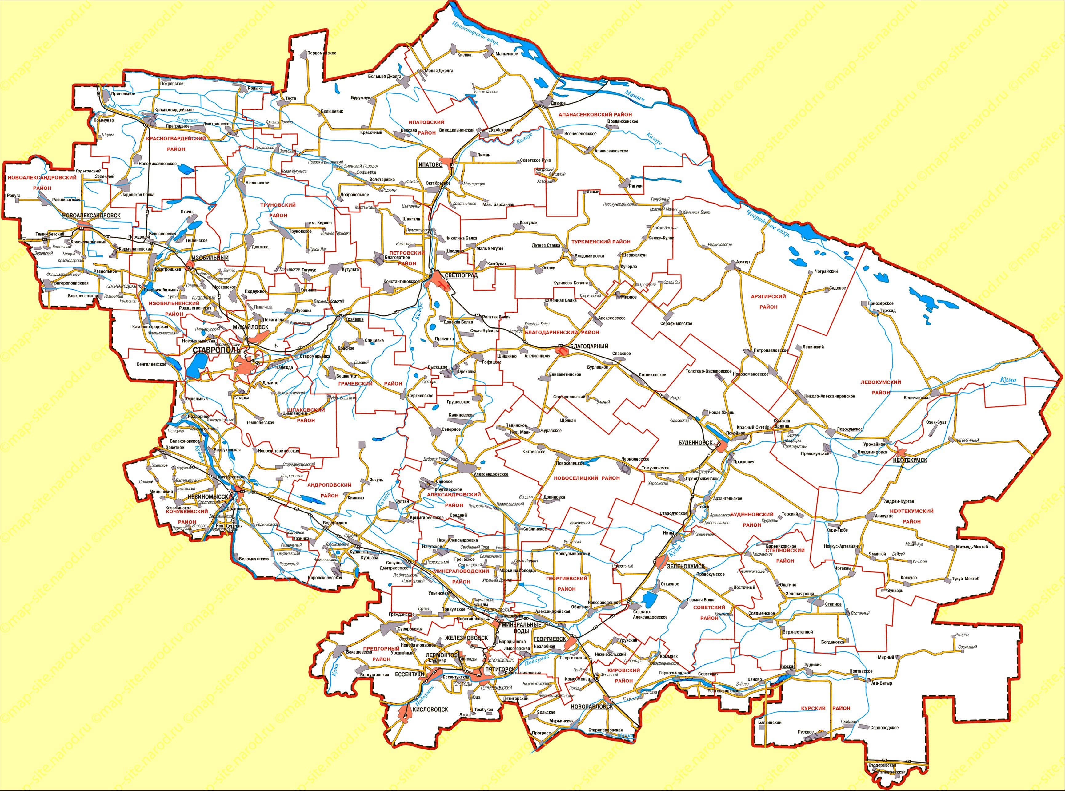 Карта дорог ставрополя