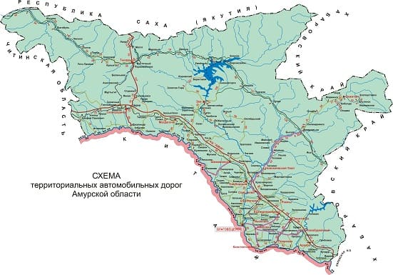 Карта Амурской области
