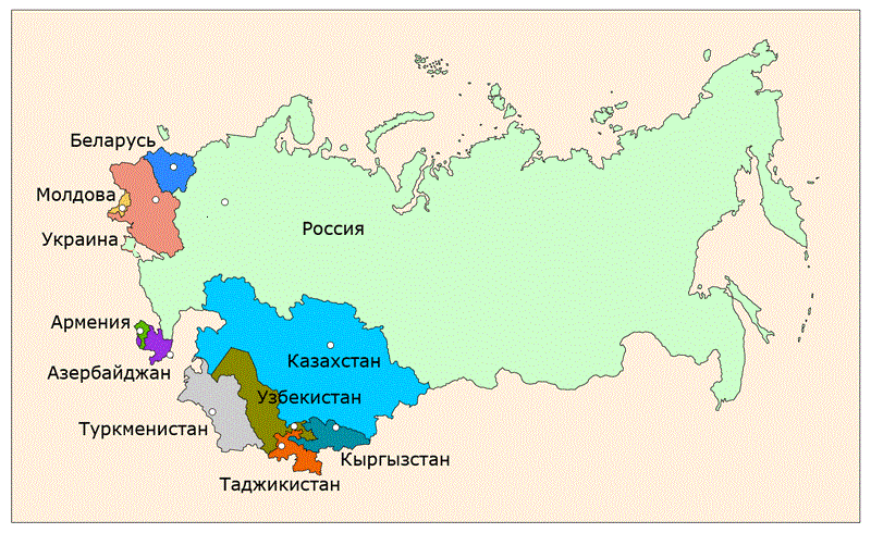 Карта России и стран СНГ
