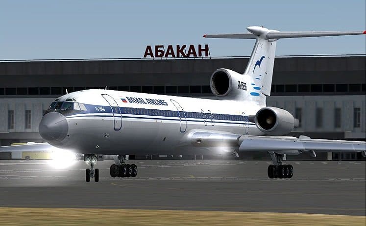Табло аэропорта Абакан. Самолет Ту-154 - прилет-вылет