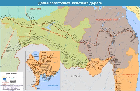 Схема Дальневосточной железной дороги