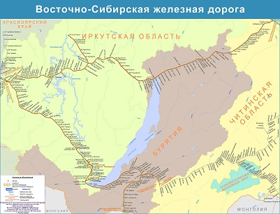 Схема Восточно-Сибирской железной дороги